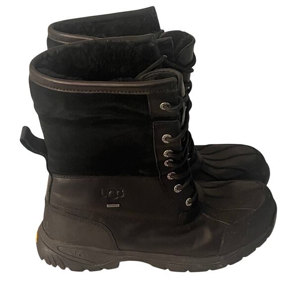 UGG Butte 5521 lace-up Black Waterproof Boot Men size: 11 Vibram Sole - Picture 1 of 15